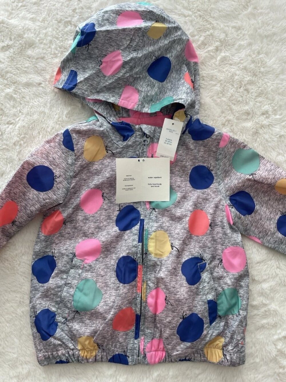 SALE! NWT GAP Kids Rain Jacket Gray with Balloons Size 3T